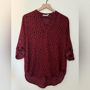 Men's Red Patterned Shirt